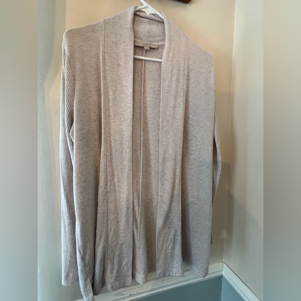 Cream LOFT open cardigan